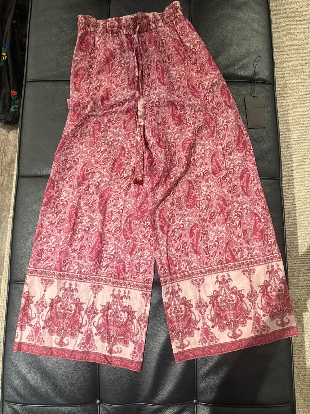 Zimmermann Rose-Pink Paisley Wide-Leg Trousers